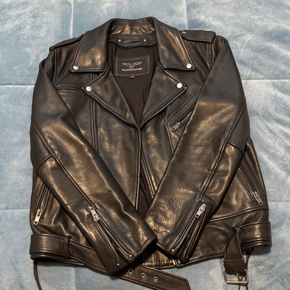 Wilson’s Leather Black Biker Jacket